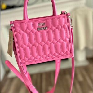 Steve Madden quilted bubble gum Pink Bag with cross body straps